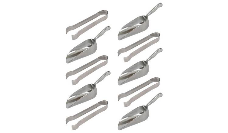 Rink Drink 10pc Aluminium Ice Scoops & Tongs Set
