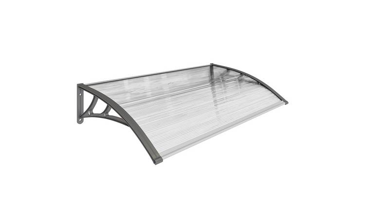 Outsunny PP and Aluminium Door Canopy - Grey