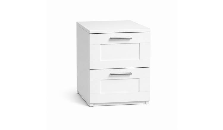 Home Treats Oslo 2 Drawer Bedside Table - White