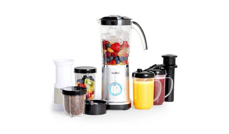 VonShef 17pc 2 Speed Blender Juicer & Grinder Set - Pulse Function