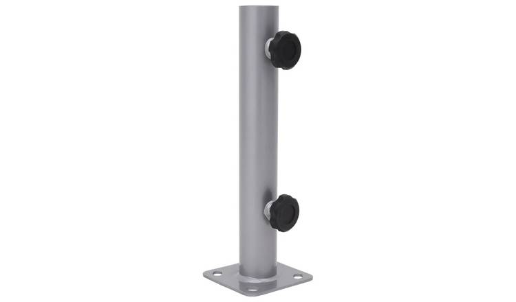 Walplus Steel Parasol Base for dia / Pole - Silver - 9.5 x 9.5 x 30 cm