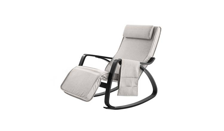 SoBuy Adjustable Footrest Side Pocket Rocking Chair - Light Grey