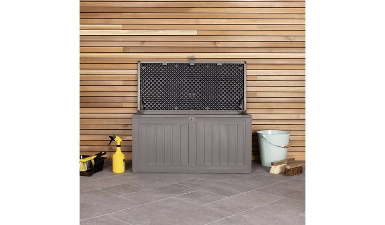 Charles Bentley 190L Outdoor Garden Plastic Storage Box - Grey