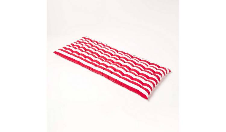 Homescapes 2 Seater Red Stripe Bench Cushion
