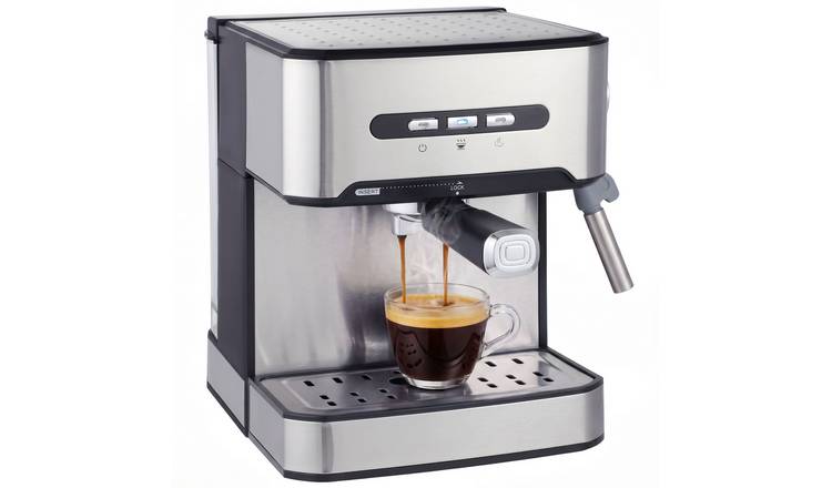 HOMCOM 850W Semi Automatic 20 Bar Coffee Machine - Black and Silver