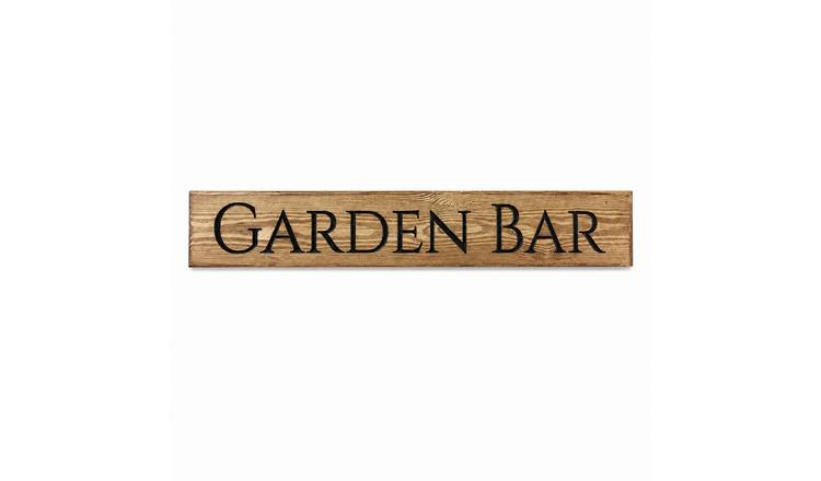 Peak Heritage Engraved Wooden Sign - L60cm - Garden Bar