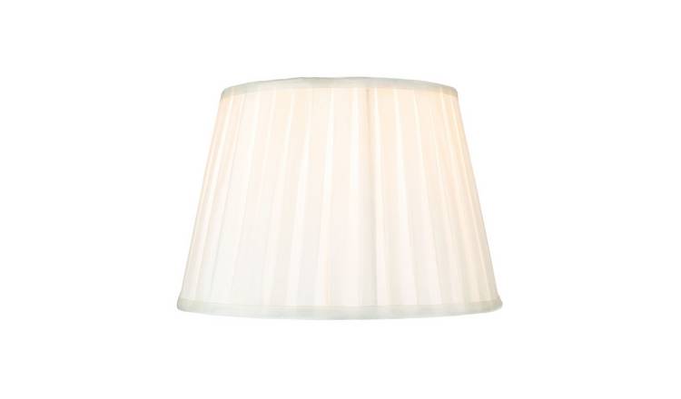 Happy Homewares Cream Faux Silk Pleated Inner Lined Lampshade - 30cm