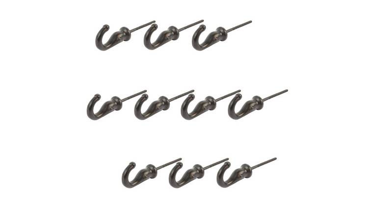 Hammer & Tongs Screw Hook - Black - Pack of 10