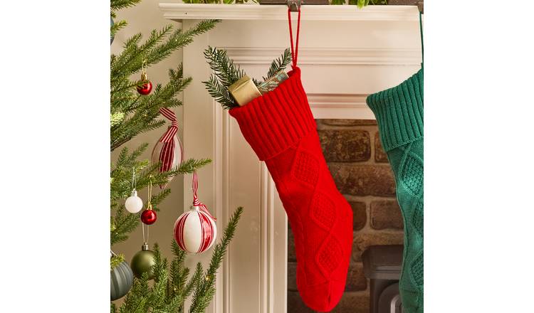 Dibor Fabric Christmas Stocking - Red