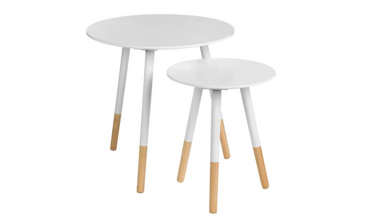 Orsina Viborg Set of 2 Round Side Tables – White