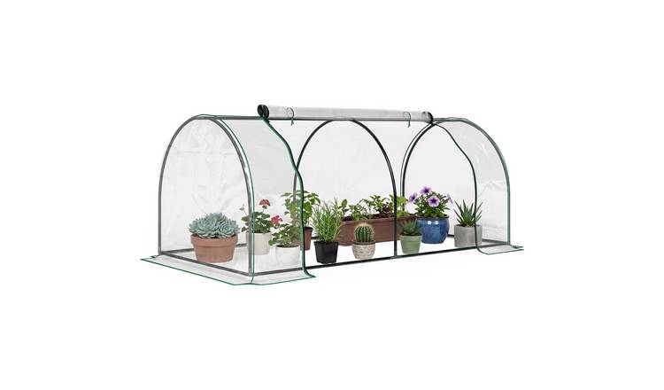 Outsunny Steel Frame PVC Tunnel Greenhouse – Transparent