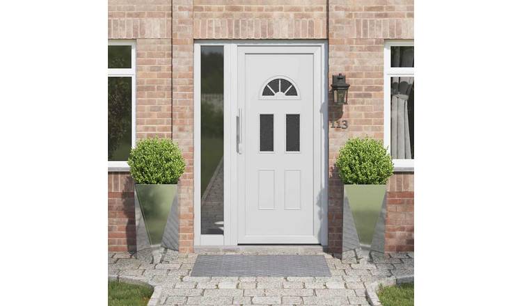 Walplus Pack of 2 Galvanised Steel Garden Planter - Silver - 40 x 40 x 75 cm