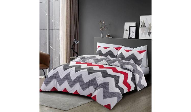 HomeSpace Direct Ronald Red Duvet Cover Set - Single