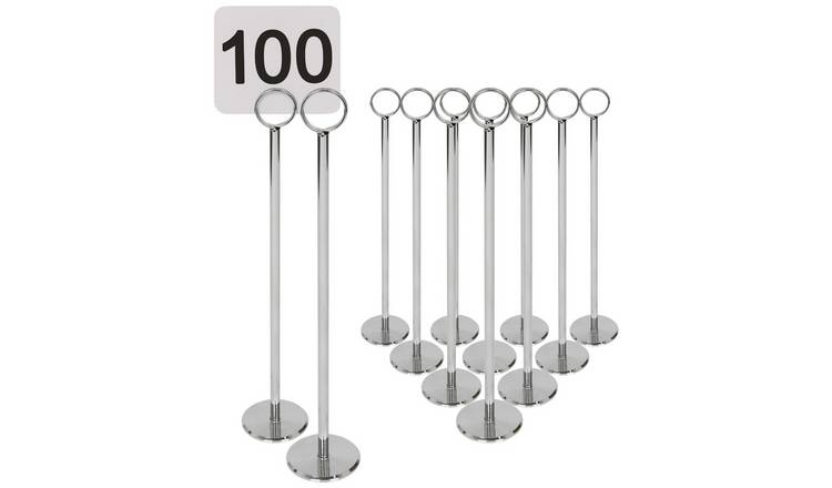 Argon Tableware Table Numbers with Holders Silver - Pack of 100