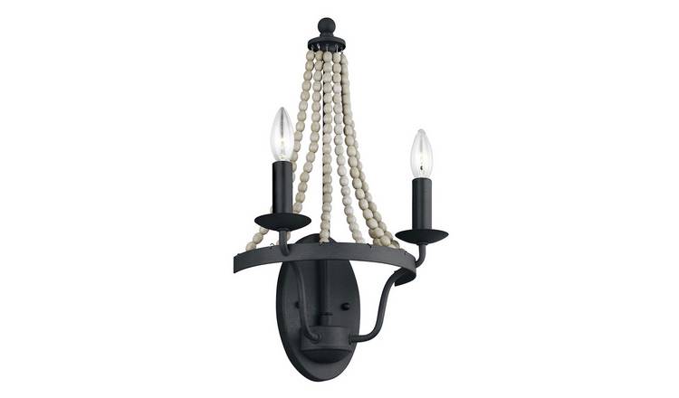 Elstead Feiss 2 Arm Wall Light - Dark Weathered Zinc