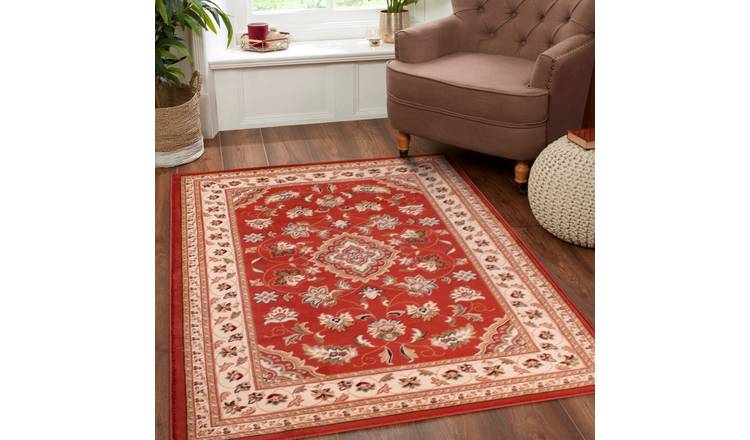 Mega Flooring Red Traditional Bordered Rug - 160 x 230cm