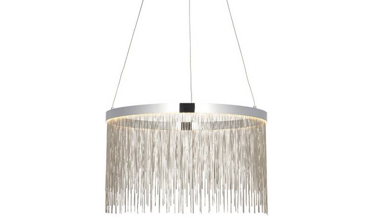 Loops Direct Steel Circular Ceiling Pendant Light - Chrome Plate and Silver
