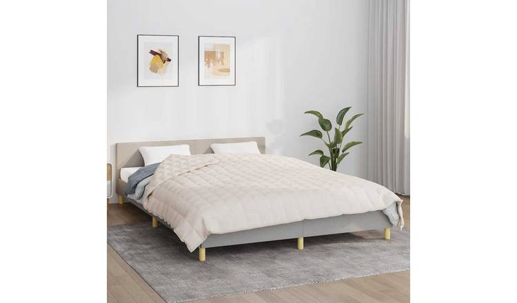 Walplus 9 kg Cotton Weighted Blanket - Light Cream - 200 x 200 cm