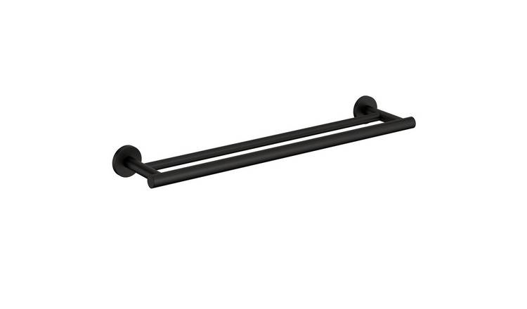 Cosmic Architect Double Towel Rail - Matt Black