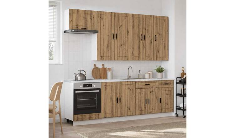 Walplus 8 Piece Engineered Wood Kitchen Unit Set - Artisan Oak