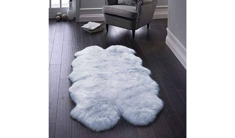Mega Flooring Blue Shaggy Plain Rug - 105 x 160cm