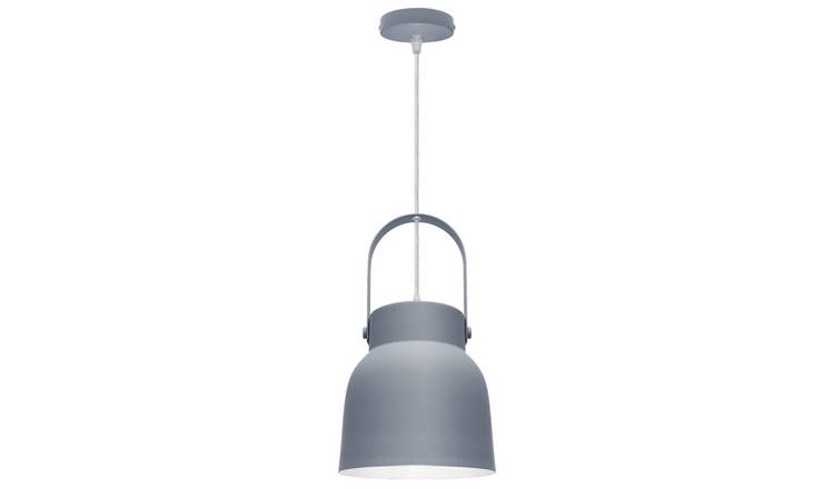 Energy Light Bulbs Carry Handle Metal Ceiling Pendant Light - Grey