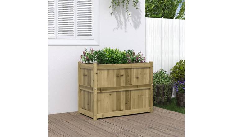 Walplus Wood Garden Planter - 90 x 50 x 70 cm