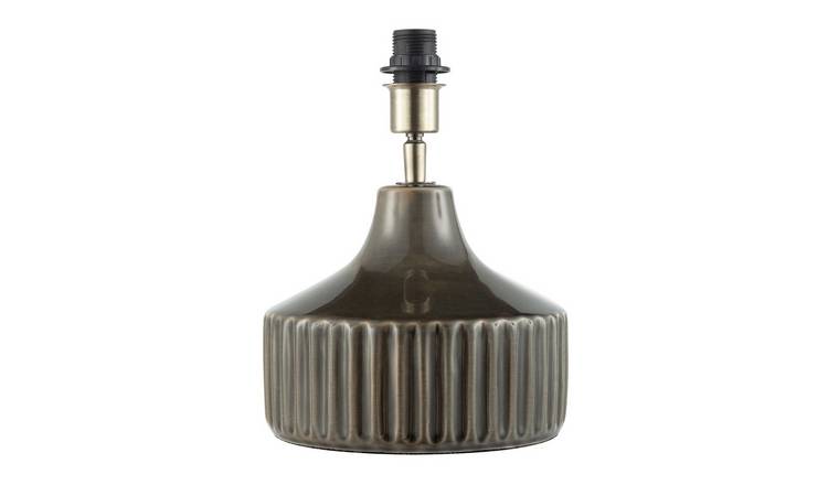 Happy Homewares Deep Forest Green Ceramic Gloss Base Table Lamp - 18cm