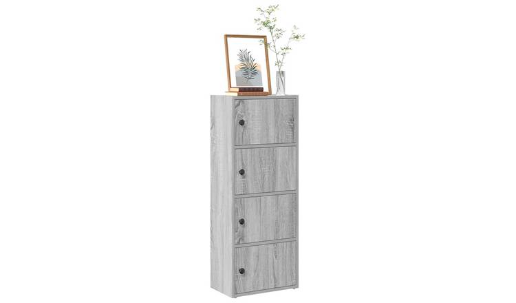 Walplus Engineered Wood Bookcase - Grey and Oak - 40 x 24 x 102 cm