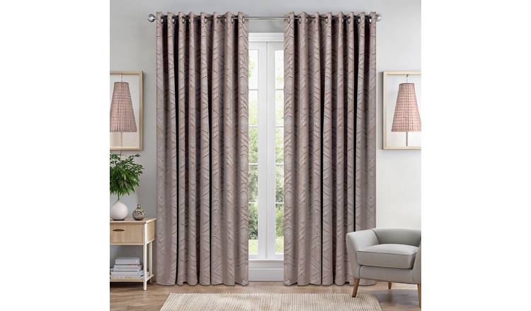 Luxury Living Aztec Blackout Eyelet Curtains 168cm x 183cm - Rust