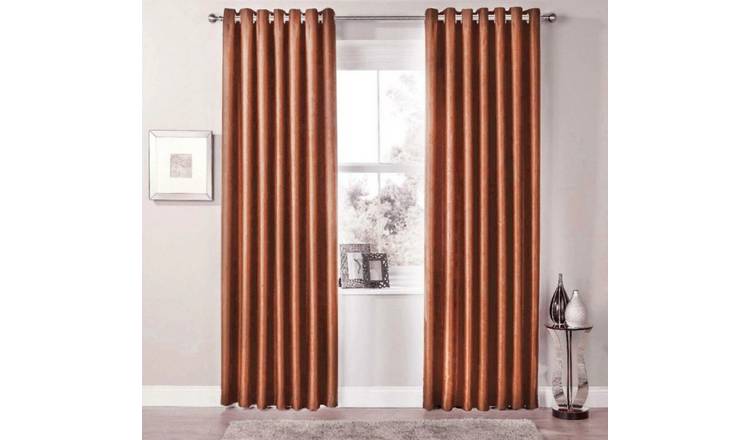 New Edge Blinds Rust Blackout Eyelet Curtains - 117cm x 183cm
