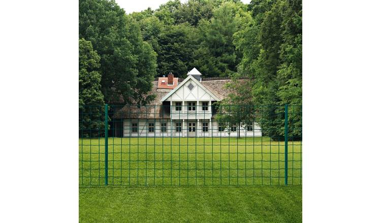 Walplus Pvc-coated Steel Euro Fence - Green - 20 x 1m/76 x 63 mm