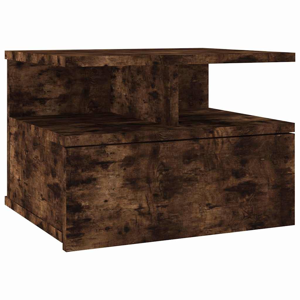 Walplus 1 Drawer Floating Nightstand - Dark Oak - 40 x 31 x 27 cm - Image 2
