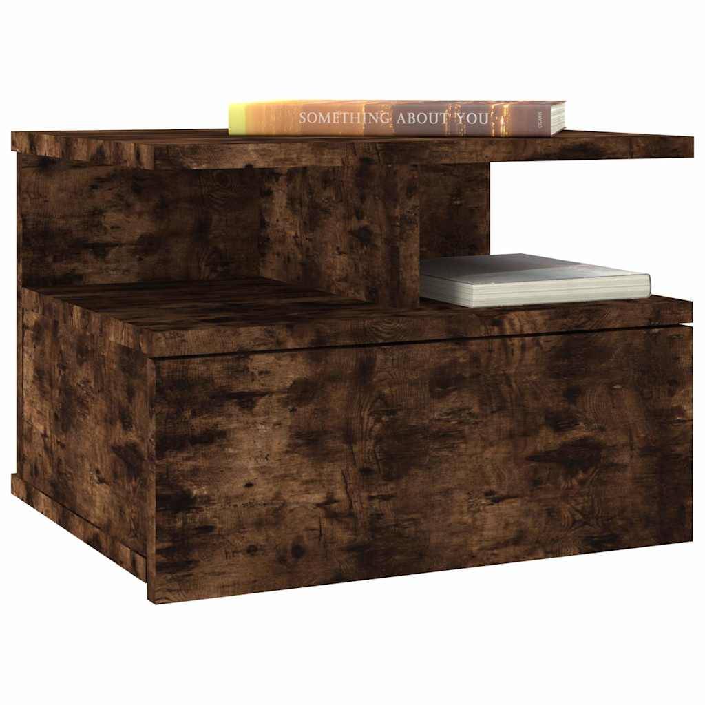 Walplus 1 Drawer Floating Nightstand - Dark Oak - 40 x 31 x 27 cm - Image 3