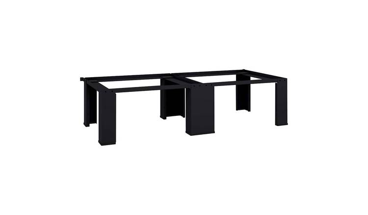 Walplus Pack of 2 Steel Washing Machine Pedestal - Black - 127 x 54.5 x 32.5 cm