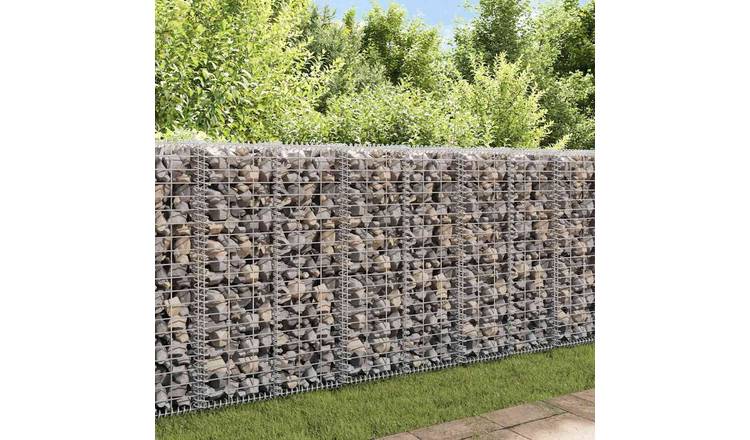 Walplus Gabion Basket with Lids Galvanised Wire - Silver - 100 x 30 x 30 cm