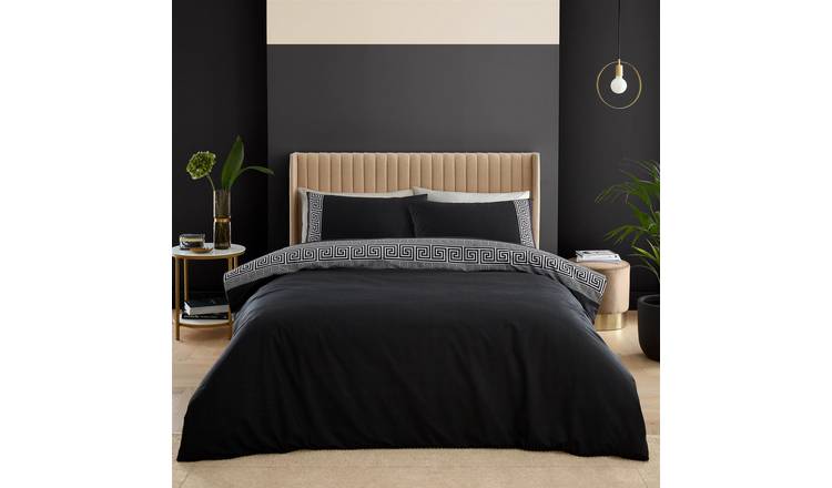 Catherine Lansfield Artemis Duvet Cover Set - Double - Black