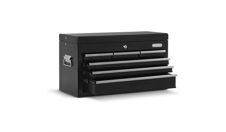 VonHaus Metal Portable Tool Chest Cabinet w/ Drawers - Black