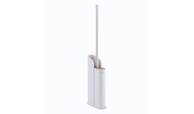 Cosmic Flat Toilet Brush & Holder - Matt White