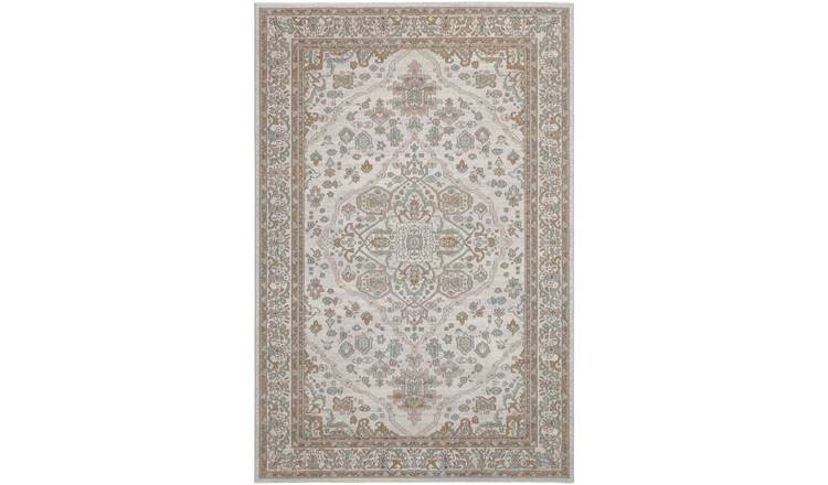 Mega Flooring Beige Traditional Abstract Rug - 80 x 160cm