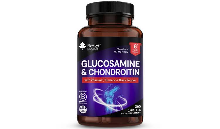 New Leaf Glucosamine Chondroitin + Vitamin C Turmeric Black Pepper - 365 Capsule