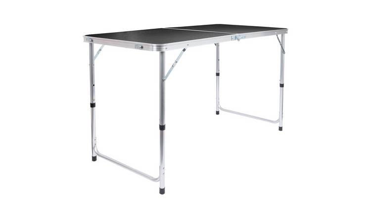Harbour Housewares Adjustable Aluminium Folding Picnic Table 120cm (4ft) - Black