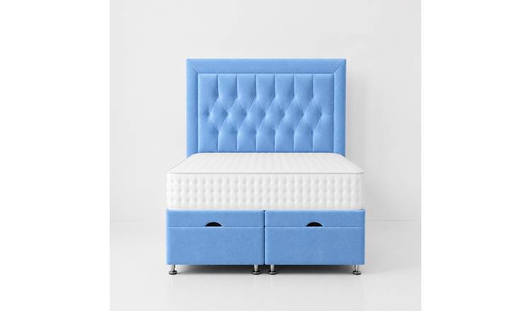 Comfy Deluxe Cassie  3ft Single  End Lift Ottoman Bed Set - Sky Blue