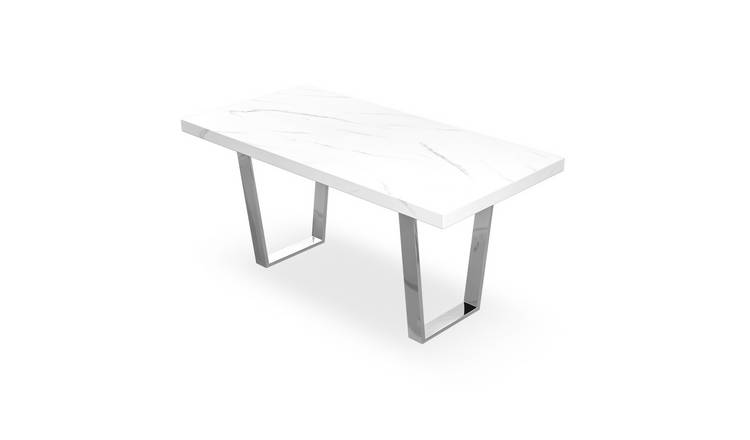 Furniture Online Aria Chrome Legs 4-6 Seater Dining Table - Chrome