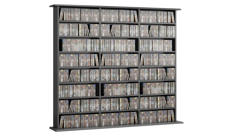 HOMCOM 24 Compartments 594 Blu ray Media Storage Shelf - Black