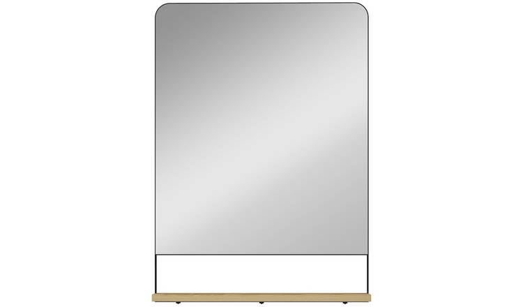 HOMCOM Rectangular Metal Framed Wall mounted Mirror - Black