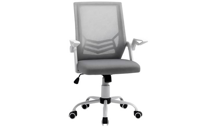Vinsetto Flip up Armrest Mid Back Office Chair - Grey