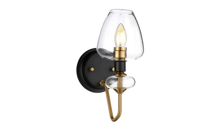 Elstead Armand Wall Light - Aged Brass Plated And Charcoal Black Paint