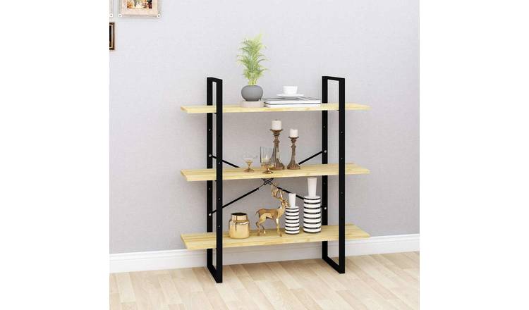 Walplus Solid Pine Book Cabinet - Brown - 100 x 30 x 105 cm