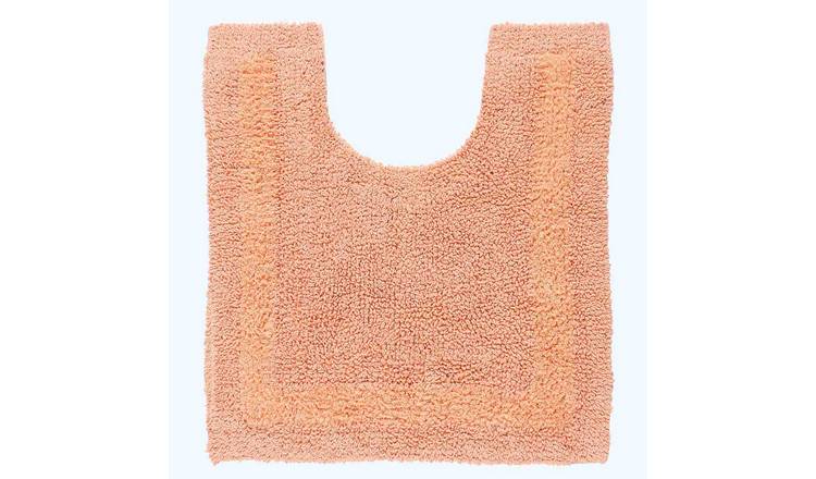 Homescapes Reversible Cotton Pedestal Mat - Peach